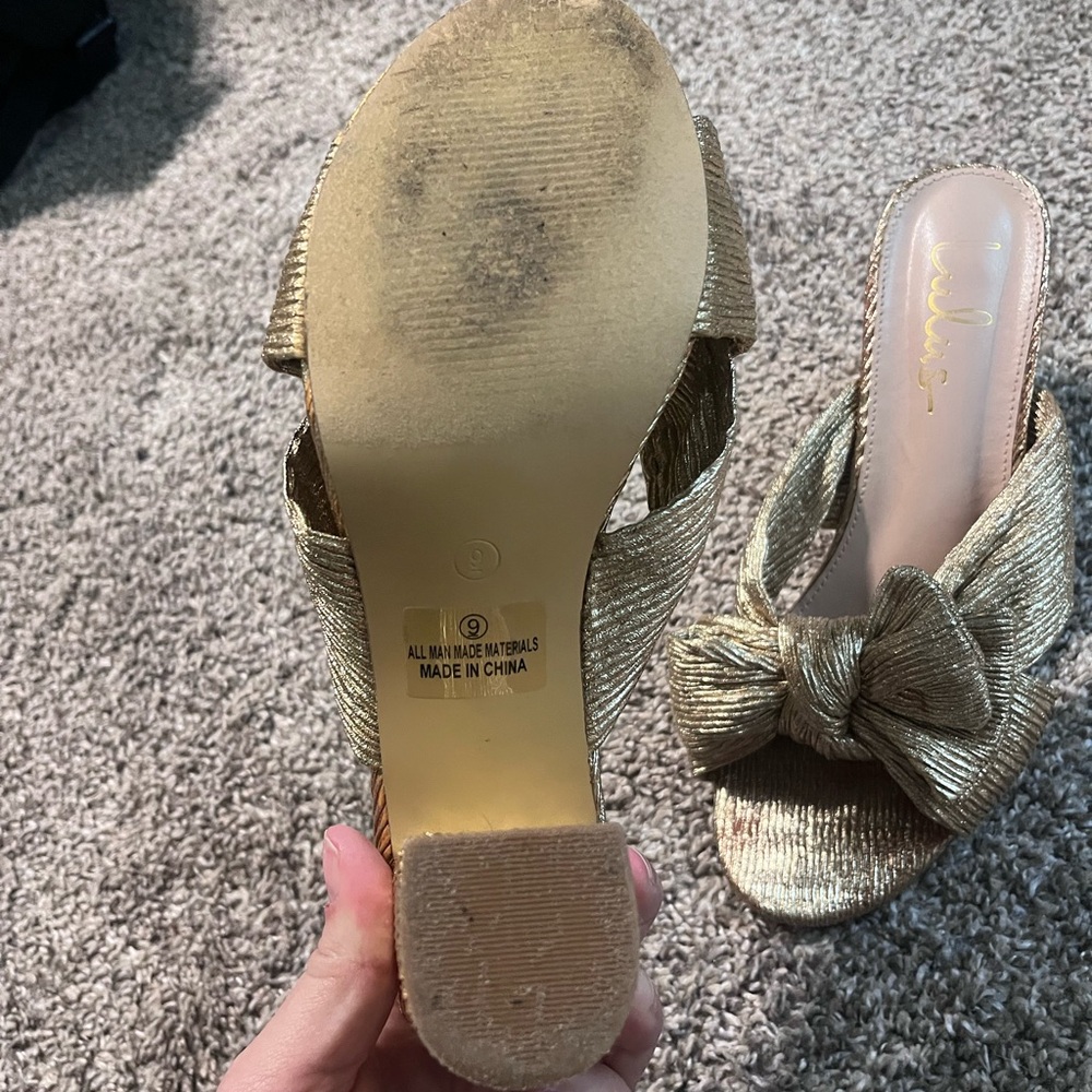 Gold LuLus Bow Heels
